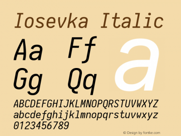 Iosevka Italic 1.14.1; ttfautohint (v1.7.9-c794)图片样张