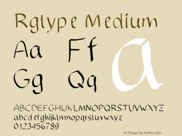 Rgtype Medium Version 001.000 Font Sample