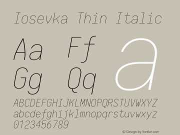 Iosevka Thin Italic 1.14.1; ttfautohint (v1.7.9-c794)图片样张