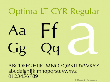 OptimaLTCYR-Roman Version 1.00图片样张