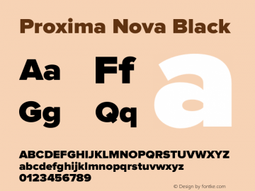 Proxima Nova Black Version 1.00;December 18, 2018;FontCreator 11.5.0.2427 32-bit图片样张
