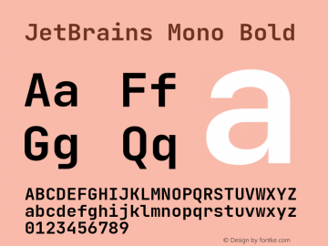 JetBrains Mono Bold Version 2.242; ttfautohint (v1.8.3)图片样张