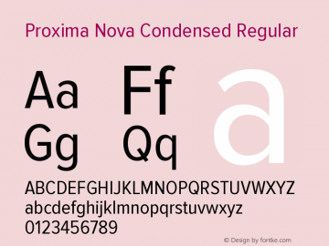 Proxima Nova Condensed Regular Version 2.003图片样张