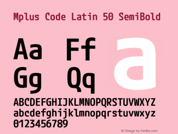 Mplus Code Latin 50 SemiBold Version 1.000图片样张