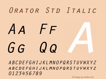 Orator Std Italic OTF 1.020;PS 001.002;Core 1.0.31;makeotf.lib1.4.1585 Font Sample