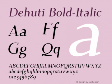 Dehuti Bold Italic Version 1.2图片样张