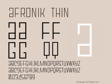 Afronik Version 1.002;August 20, 2021;FontCreator 14.0.0.2789 64-bit图片样张