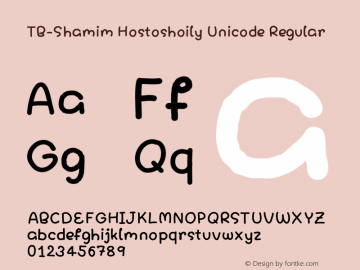 TB-Shamim Hostoshoily Unicode Version 0.258;August 20, 2021;FontCreator 12.0.0.2565 64-bit图片样张