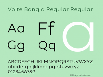Volte Bangla Regular Regular Version 1.001;July 5, 2021;FontCreator 12.0.0.2522 64-bit图片样张
