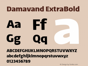 Damavand ExtraBold 1.000 Arabic / Latin图片样张