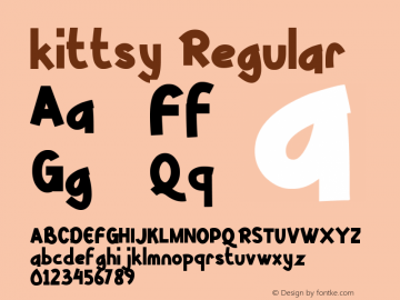 kittsy Version 1.00;August 12, 2021;FontCreator 13.0.0.2683 32-bit图片样张