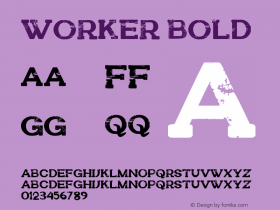 WORKER Bold Version 1.00;July 13, 2021;FontCreator 13.0.0.2683 32-bit图片样张