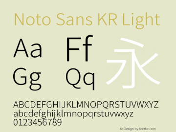 Noto Sans KR Light Version 2.002;hotconv 1.0.116;makeotfexe 2.5.65601图片样张