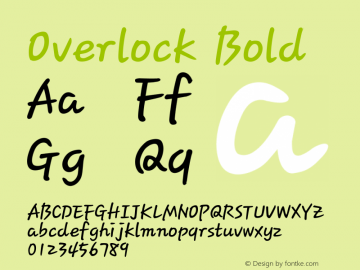 Overlock Bold Version 1.001;July 6, 2020;FontCreator 12.0.0.2565 64-bit图片样张