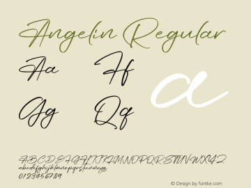 Angelin Version 1.00;August 13, 2021;FontCreator 13.0.0.2683 64-bit图片样张
