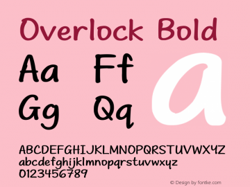Overlock Bold Version 1.001;May 31, 2020;FontCreator 12.0.0.2565 32-bit图片样张