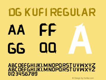 DG Kufi Version 1.001;August 5, 2021;FontCreator 14.0.0.2808 64-bit图片样张