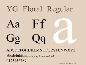 YG Floral Version 2.50;August 20, 2020;FontCreator 13.0.0.2630 64-bit图片样张