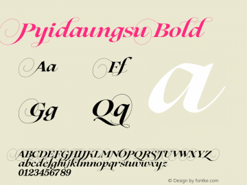 Pyidaungsu Bold Version 2.053;February 3, 2020;FontCreator 12.0.0.2547 64-bit图片样张