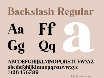Backslash Version 1.005;Fontself Maker 3.5.1图片样张