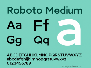 Roboto Medium Version 2.138;August 22, 2021;FontCreator 13.0.0.2683 64-bit图片样张