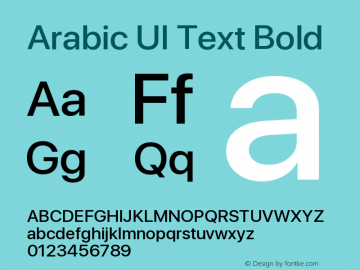 Arabic UI Text Bold Version 2.00 February 20, 2018图片样张