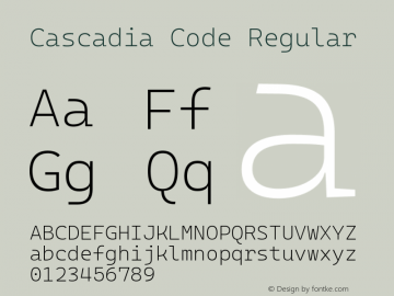 Cascadia Code ExtraLight Version 2009.022; ttfautohint (v1.8.3)图片样张