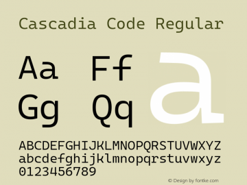 Cascadia Code SemiLight Version 2009.022; ttfautohint (v1.8.3)图片样张