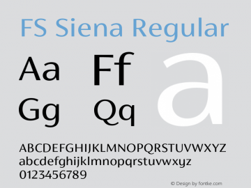 FSSiena-Regular Version 1.001图片样张