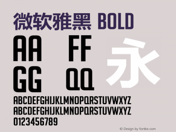 微软雅黑 Bold Version 0.70 Build_114图片样张