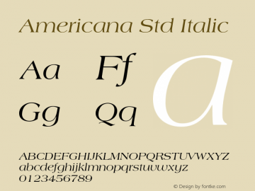 Americana Std Italic Version 1.040;PS 001.002;Core 1.0.35;makeotf.lib1.5.4492图片样张