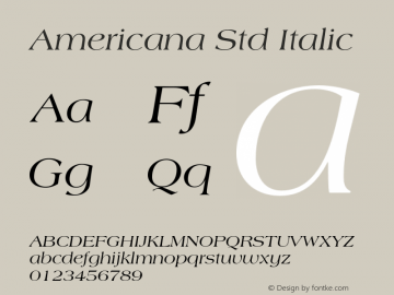 Americana Std Italic Version 2.035;PS 002.000;hotconv 1.0.51;makeotf.lib2.0.18671图片样张