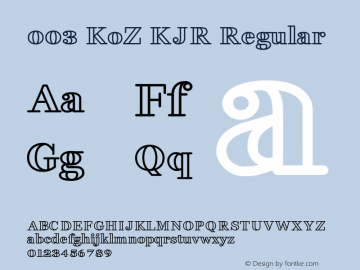 003 KoZ KJR Version 2.50;August 21, 2020;FontCreator 12.0.0.2521 64-bit图片样张