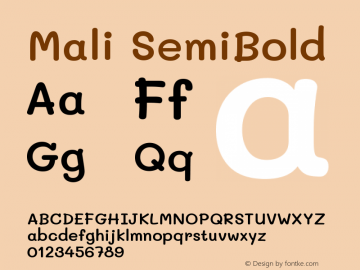 Mali SemiBold Version 1.000; ttfautohint (v1.6)图片样张