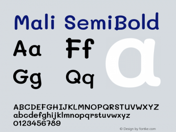Mali SemiBold Version 1.000; ttfautohint (v1.6)图片样张