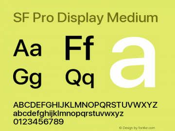 SF Pro Display Medium Version 13.0d3e20图片样张