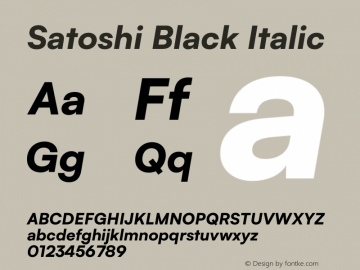 Satoshi Black Italic Version 2.000图片样张