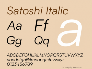 Satoshi Italic Version 2.000图片样张