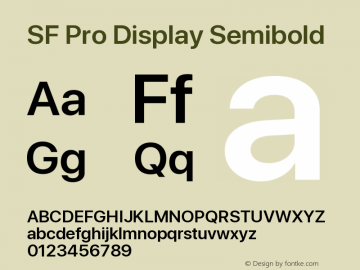 SF Pro Display Semibold Version 13.0d3e20图片样张