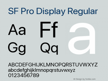 SF Pro Display Regular Version 13.0d3e20图片样张