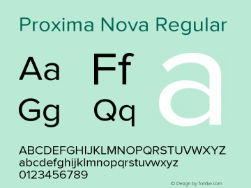 ProximaNova-Regular Version 1.101;PS 001.001;hotconv 1.0.38图片样张