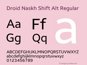 Droid Naskh Shift Alt Version 1.10 February 14, 2015图片样张