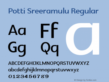 Potti Sreeramulu Version 2.00;August 21, 2020;FontCreator 13.0.0.2681 64-bit图片样张