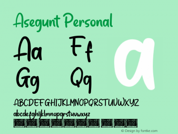 Asegunt Personal Version 1.001;Fontself Maker 3.5.4图片样张