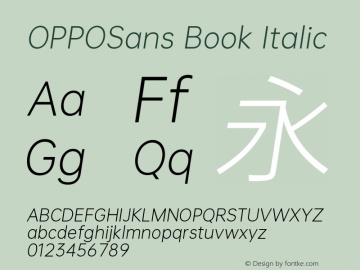 OPPOSans Bk Italic 图片样张