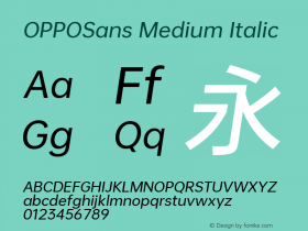 OPPOSans M Italic 图片样张