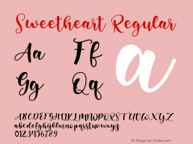 sweetheart Version 1.00;August 23, 2021;FontCreator 12.0.0.2545 64-bit图片样张