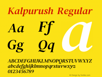 Kalpurush Version 0.258;August 19, 2020;FontCreator 12.0.0.2565 64-bit图片样张