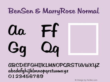 BenSen & MarryRose Normal Version 1.00;September 7, 2020;FontCreator 12.0.0.2565 64-bit图片样张