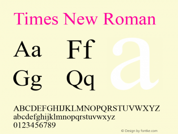 Times New Roman Version 2.95图片样张